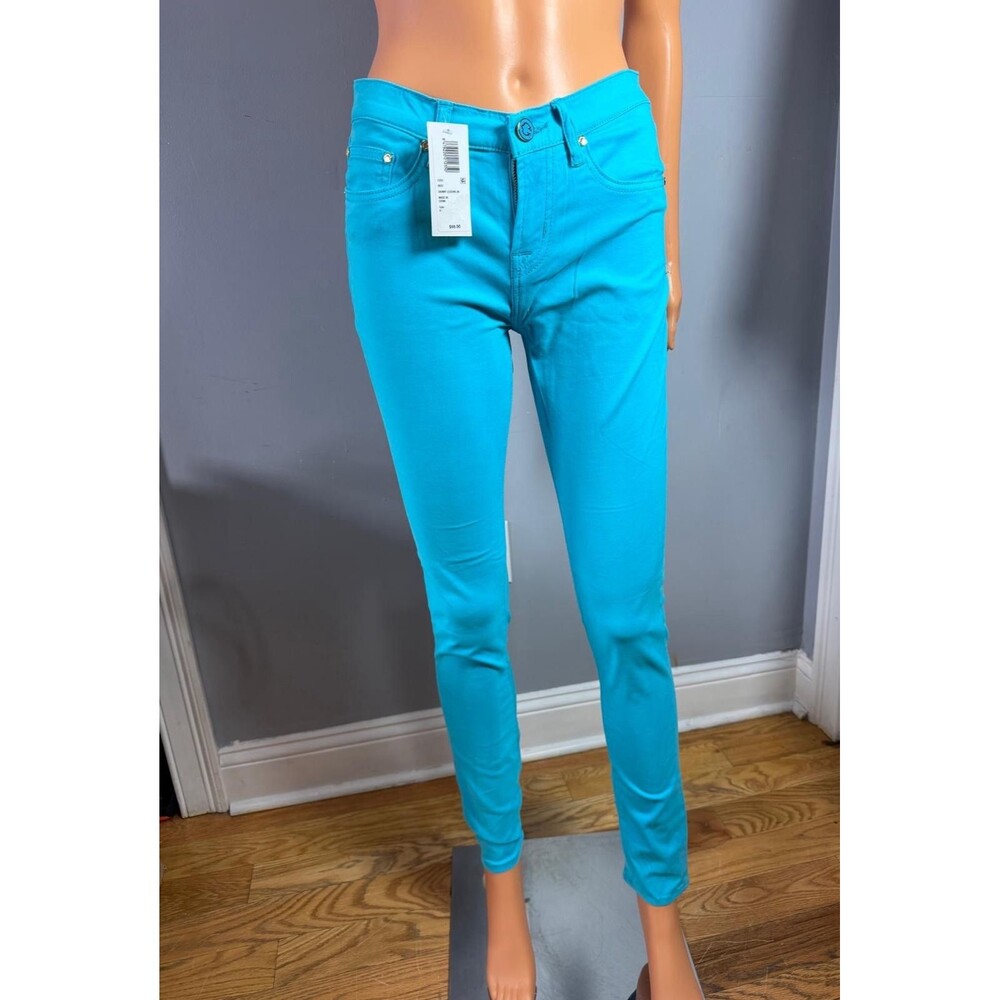 C. Wonder Skinny Legging Jeans 26 NWT Turquoise Blue Ankle Crop Stretch Denim.